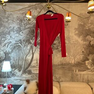 Elegant Red Wrap Dress